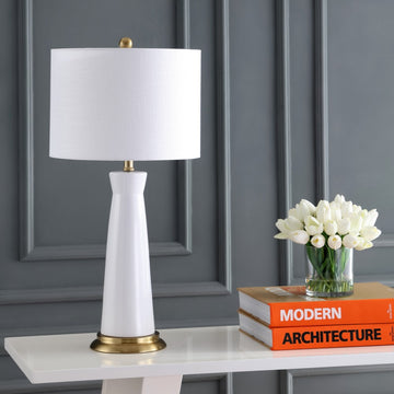 Hartley 29" Ceramic Column LED Table Lamp - JONATHAN Y